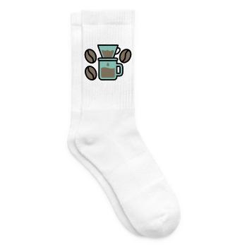 Kaffeefilter Bohnen Icon - Tennissocken - Weiß - Rechts