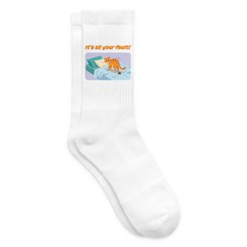 Rache ist "Süß": Die Revanche der Katze - Tennissocken - Weiß - Rechts