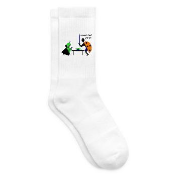 Lass den Salat los! – Blattlaus vs. Marienkäfer - Tennissocken - Weiß - Rechts