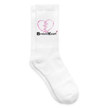 Zerbrochenes Herz Neon Pink - Tennissocken - Weiß - Rechts