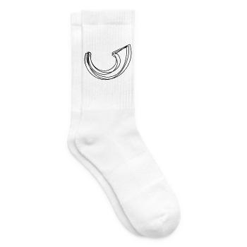 Jagdhorn handgezeichnet - Tennissocken - Weiß - Rechts