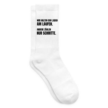 Wir halten den Laden am Laufen. - Tennissocken - Weiß - Rechts