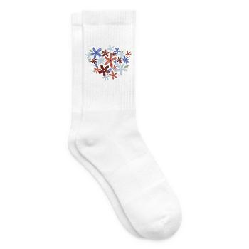 Aquarell Blumen - Tennissocken - Weiß - Rechts