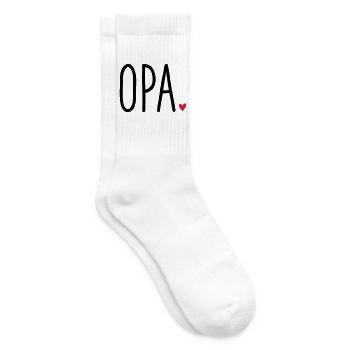 Opa Herz - Geschenk Enkel Liebe - Tennissocken - Weiß - Rechts