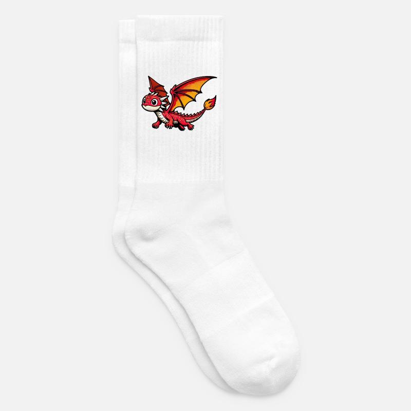 Drache - Tennissocken - Weiß