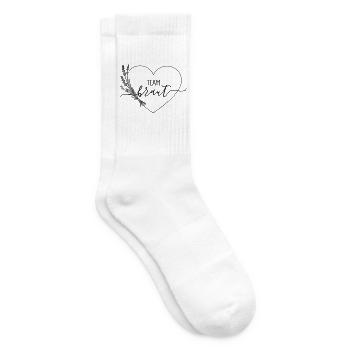 Team Braut Herz Wildblumen - Tennissocken - Weiß - Rechts