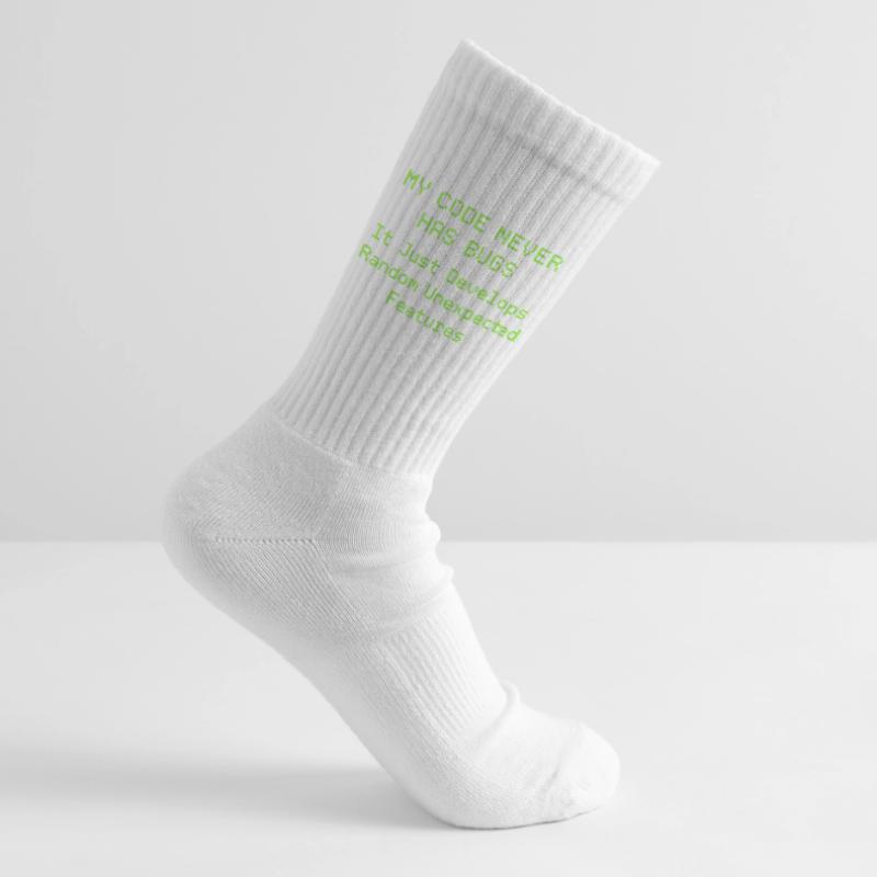 My code never has bugs, it just develops randomly Tennis socks