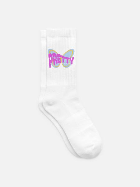 "Pretty please" sarkastisches Print Design - Tennissocken - Weiß