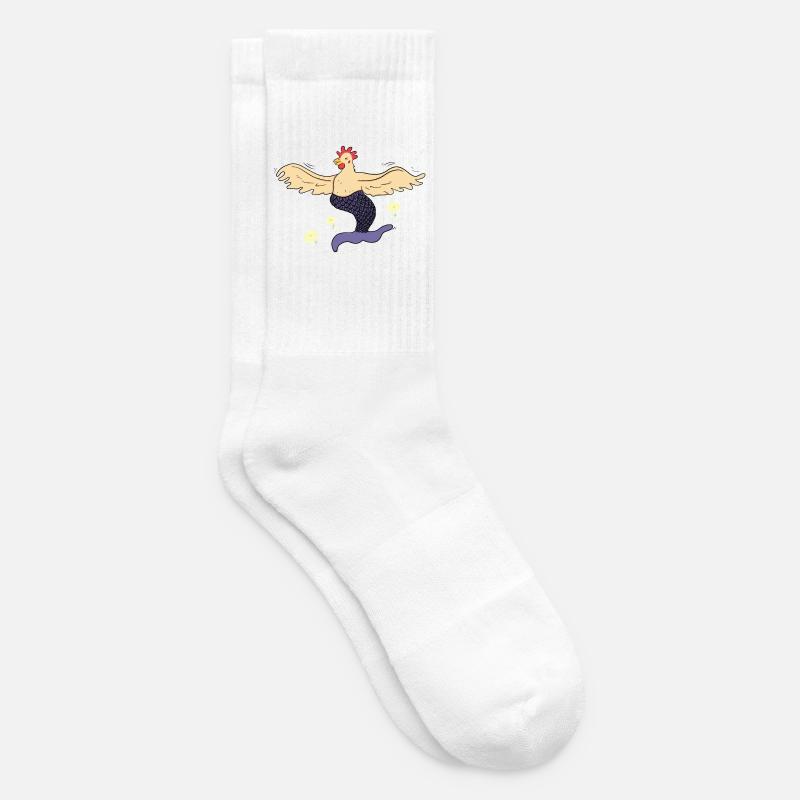 Joyeuse poule-sirène - Chaussettes de tennis - blanc