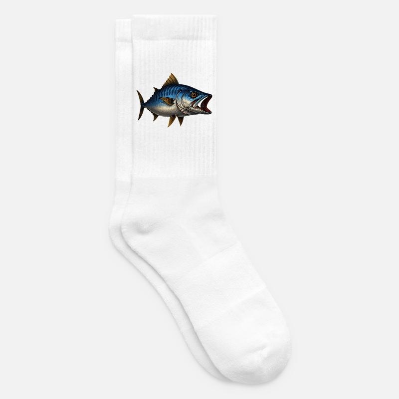 Dynamischer Blauflossen-Thunfisch Illustration - Tennissocken - Weiß