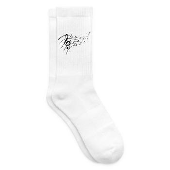 Black night with music knot - Tennis socks - white - Right