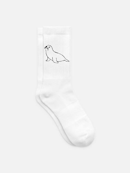 Seehund Robben T-shirt Geschenk Norddeutschland - Tennissocken - Weiß
