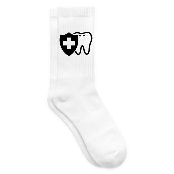 Zahn Schutzschild Symbol Schwarz - Tennissocken - Weiß - Rechts