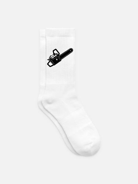 Holzschlag-Kettensäge - Tennissocken - Weiß