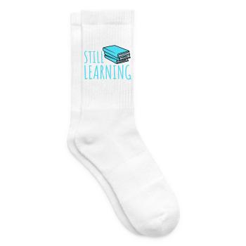 Still Learning Growth Student Motivation Saying - Tennis socks - white - Right