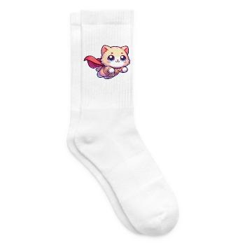 Super-héros Chat Chaton Héros Chaton - Chaussettes de tennis - blanc - Droite