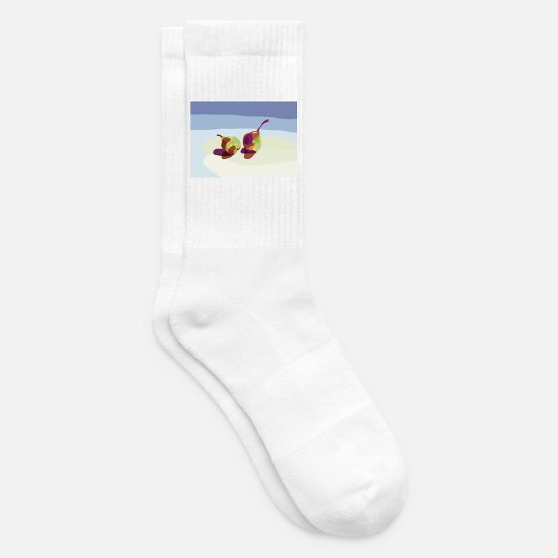 Abstract pears on the beach - Tennis socks - white
