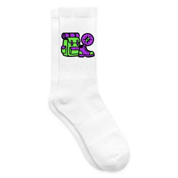 Hiking Backpack Compass Graphic - Tennis socks - white - Right