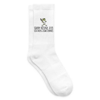 Tennisspieler Frosch Keine Zeit muss zum Tennis - Tennissocken - Weiß - Rechts