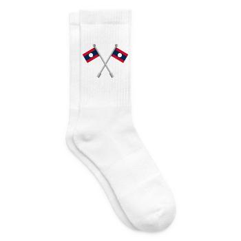 Laotische Flagge - Tennissocken - Weiß - Rechts