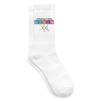  Funny Coffee Periodic-System-CaFFeINe Coffee - Tennissocken - Weiß - Rechts