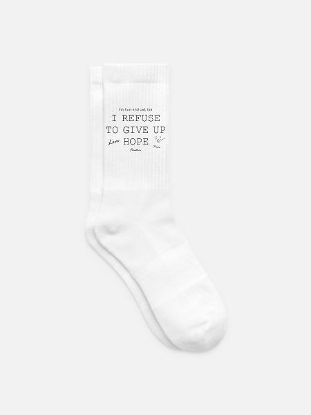 Ich wehre mich ohne Hoffnung zu sein, Liebe - Tennissocken - Weiß