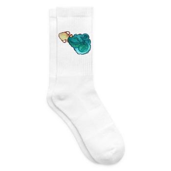 Azure Swirl und Ember Cloud - Tennissocken - Weiß - Rechts