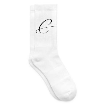 Name mit C Initiale für Clara Charlotte Christian - Tennissocken - Weiß - Rechts