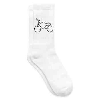 Motorrad handgezeichnet - Tennissocken - Weiß - Rechts