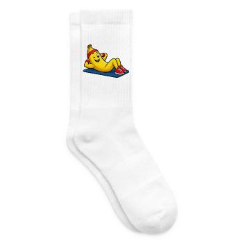 Fitness Banane Cartoon im Training - Tennissocken - Weiß - Rechts
