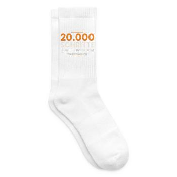 20.000 Schritte ohne das Restaurant zu verlassen - Tennissocken - Weiß - Rechts