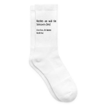 Rechtsanwältin Substantiv Definition Geschenk - Tennissocken - Weiß - Rechts