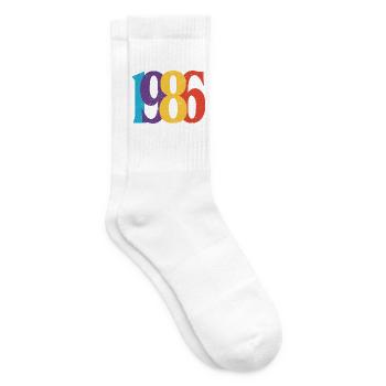 1986 Geburtstag geboren in 1986 Vintage-Retro-Geschenk - Tennissocken - Weiß - Rechts