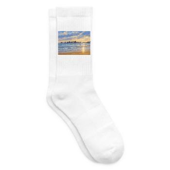 Sonnenuntergang an der Stadtbucht - Tennissocken - Weiß - Rechts