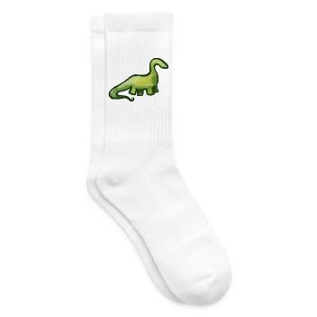 Salbeigrüner Aquarell-Dino - Tennissocken - Weiß - Rechts