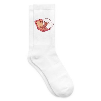 Süßer Geist liebt es, Peperoni-Pizza zu essen - Tennissocken - Weiß - Rechts