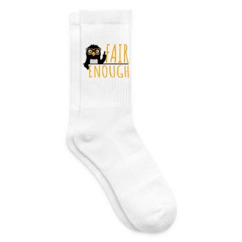 Fair Enough Witty Funny Sarcastic Pinguin Nerd - Tennissocken - Weiß - Rechts