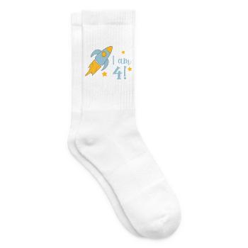 4 birthday - Tennis socks - white - Right