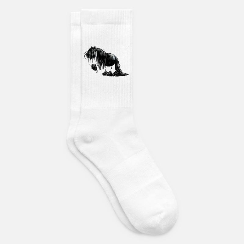 Frison cheval dessin animé - Chaussettes de tennis - blanc