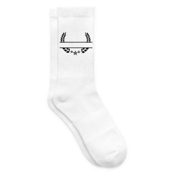 Laurel wreath under three stars - Tennis socks - white - Right