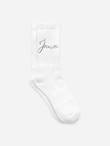 Prinzessin Jana Crown Hemd – Name mit Buchstabe J - Tennissocken - Weiß