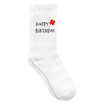 JOYEUX ANNIVERSAIRE. HAPPY BIRTHDAY. ANNIVERSAIRE. - Chaussettes de tennis - blanc - Droite