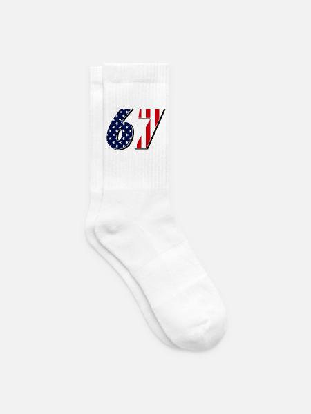 Siebenundsechzig, 67, 6, 7 - Tennissocken - Weiß