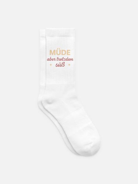 Müde aber trotzdem Süß - Tennissocken - Weiß