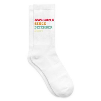2007 Dezember Vintage Geburtstagsgeschenk - Tennissocken - Weiß - Rechts