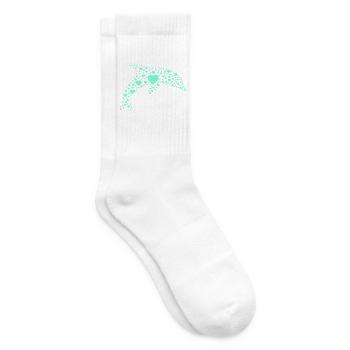 Motif de cœur de dauphin - Chaussettes de tennis - blanc - Droite