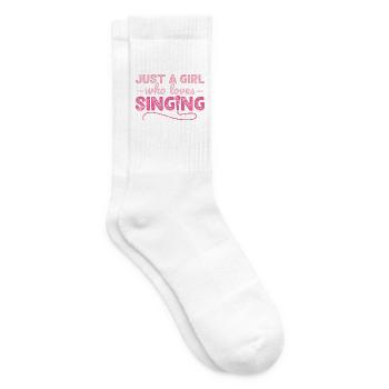 Nur ein Mädchen, das gerne Karaoke-Sängerin singt - Tennissocken - Weiß - Rechts