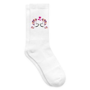 birds_in_love - Tennissocken - Weiß - Rechts