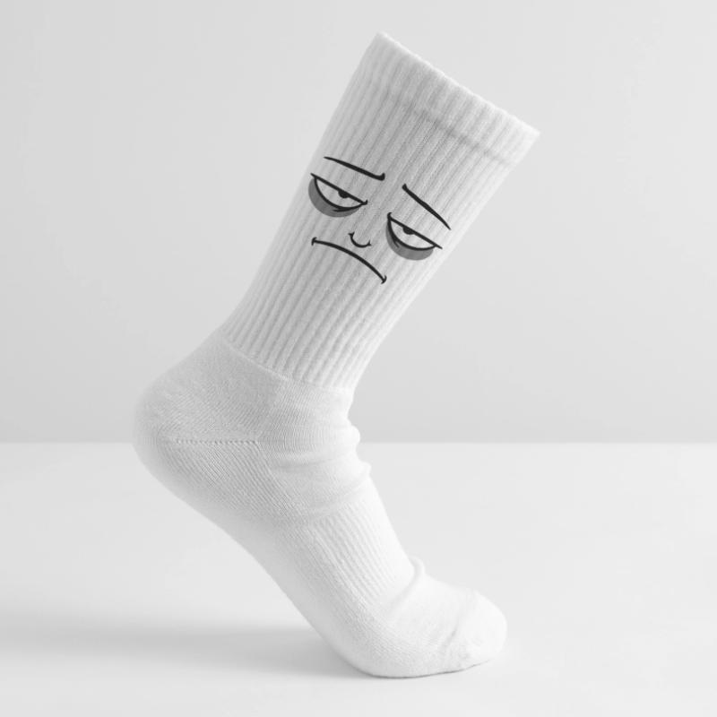 Grumpy sad disappointed face funny Tennis socks