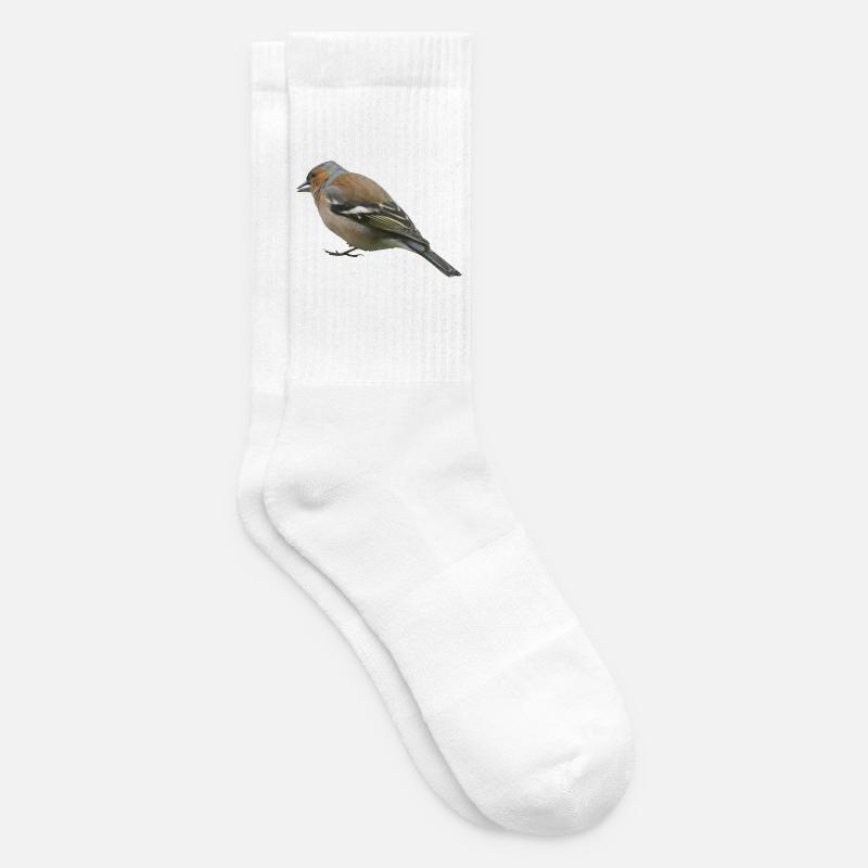 Buchfink (seitlich) - Tennissocken - Weiß